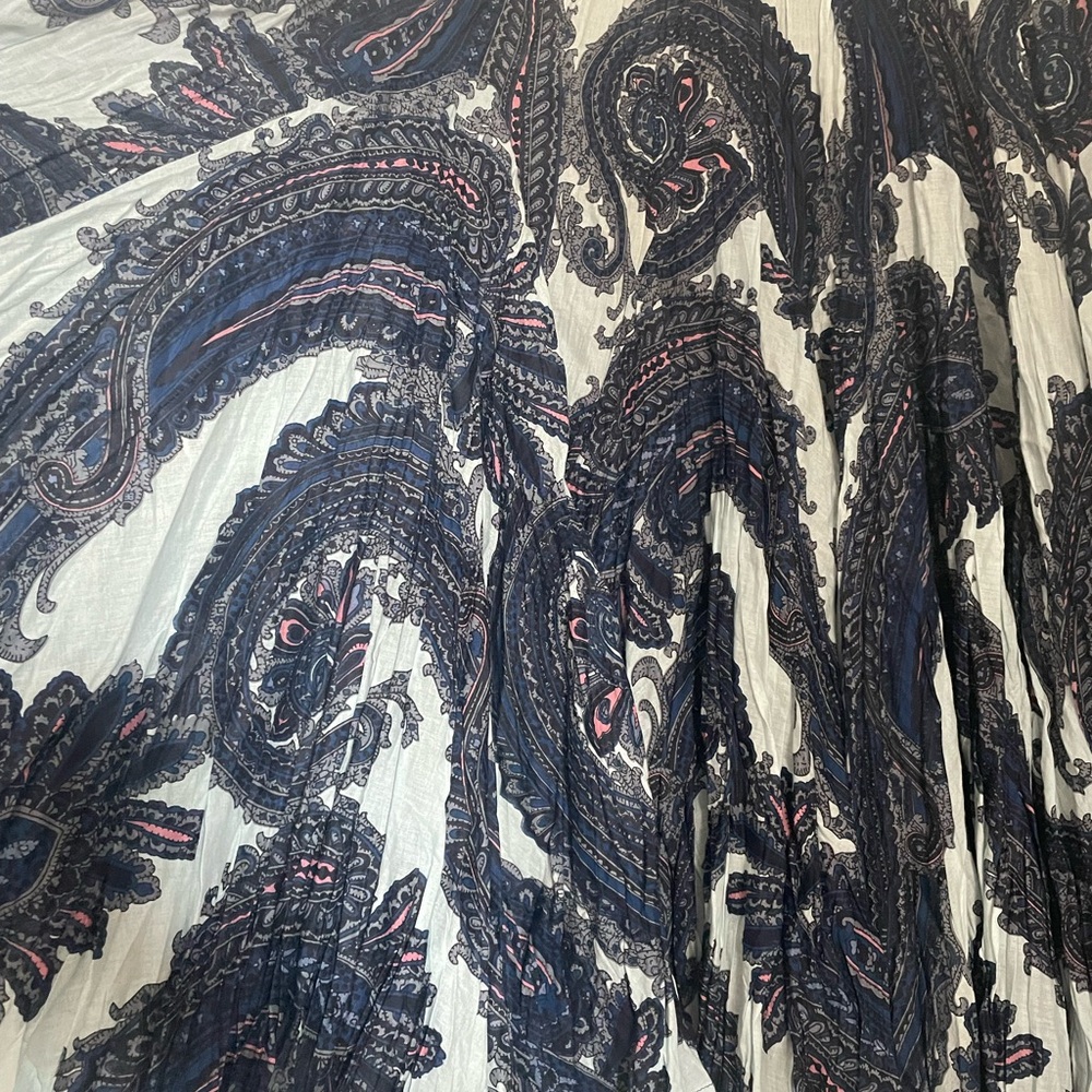 Premise Navy and White Paisley Skirt